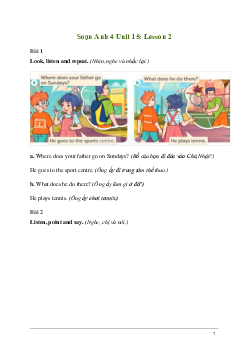 Giải Tiếng Anh lớp 4 Unit 15: Lesson 2 | Global Success