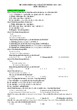 Đề cương ôn tập học kì 2 môn Tin học 11 năm 2022 - 2023