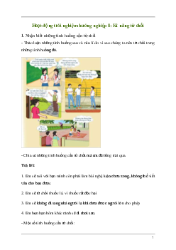 Hoạt động trải nghiệm 8: Kĩ năng từ chối | Cánh diều
