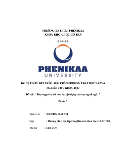 Đề tài: Phương pháp kết hợp và vận dụng vào học ngoại ngữ