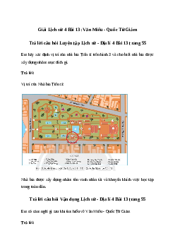 Giải Lịch sử Địa lí lớp 4 Bài 13: Văn Miếu - Quốc Tử Giám | Chân trời sáng tạo