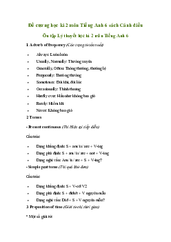 Đề cương ôn tập học kì 2 môn Tiếng Anh 6 | Explore English