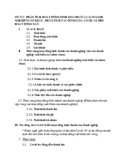 Tác động của Covid 19 đến hoạt động kinh doanh của doanh nghiệp xuất nhập khẩu | Kinh tế vi mô | Trường đại học Thương mại