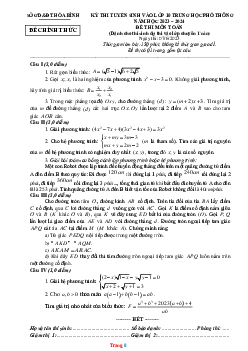 Đề thi tuyển sinh vào lớp 10 THPT năm học 2023-2024 môn toán Sở GD Hòa Bình (có đáp án và lời giải chi tiết)