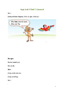 Tiếng Anh lớp 3 Unit 7: Lesson 8 trang 123 Explore Our World