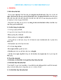 Chuyên đề pháp luật và thực hiện pháp luật ôn thi tốt nghiệp THPT môn GDCD