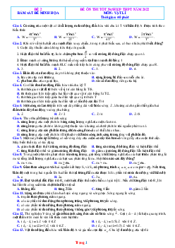Đề ôn thi tốt nghiệp 2022 môn Lý phát triển từ đề minh họa có lời giải chi tiết-Đề 2
