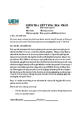 Đề thi kết thúc học phần | Môn kinh  doanh quốc tế