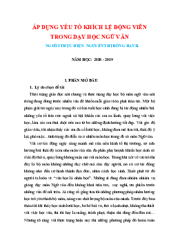 Sáng kiến kinh nghiệm áp dụng yếu tố khích lệ động viên trong dạy học ngữ văn 8