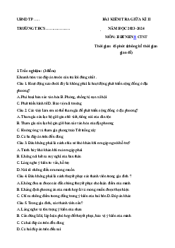 Đề thi giữa học kì 2 môn Hoạt động trải nghiệm hướng nghiệp 8 sách CTST - Đề 1