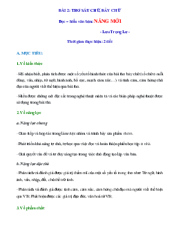 Giáo án Ngữ văn 8 Cánh diều bài 2 Thơ sáu chữ bảy chữ