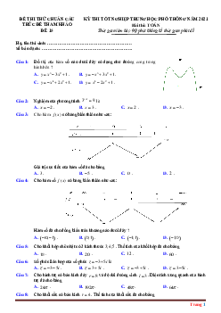 Đề Ôn Thi TNTHPT Môn Toán 2021 Chuẩn Cấu Trúc Đề Minh Họa Có Lời Giải Chi Tiết Và Đáp Án (Đề 15)