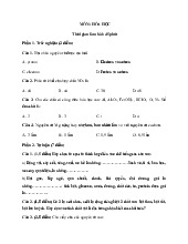 Đề khảo sát chất lượng đầu năm lớp 8 môn Hóa 2022 - 2023 - Đề 1
