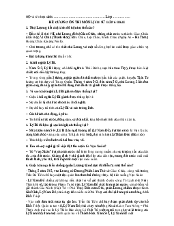 Đề cương ôn tập Lịch sử 6 học kì 2 Sách mới năm 2024