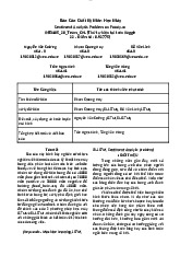 Báo Cáo Cuối Kỳ Môn Học Máy INT3405: Phân Tích Cảm Xúc Foody.vn. Môn Học máy | Trường Đại học Công nghệ, Đại học Quốc gia Hà Nội.
