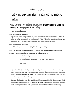 Mẫu báo cáo Môn học phân tích thiết kế hệ thống | Trường Cao đẳng Kinh tế Công nghiệp Hà Nội
