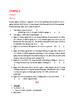 Bài tập chương 1: Kế toán hàng tồn | Kế toán hàng hóa