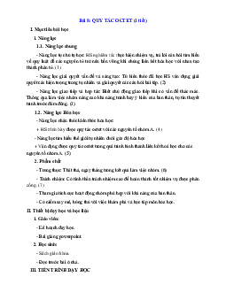 Giáo án Hóa 10 CTST Bài 8 Quy tắc Octet