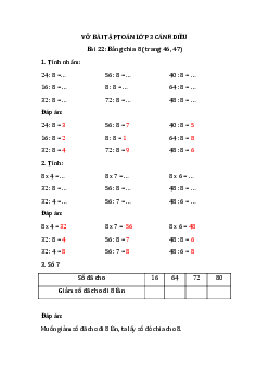 Giải VBT Toán lớp 3 : Bài 22: Bảng chia 8 trang 46, 47 | Cánh diều