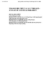 Tổng hợp kiến thức Xác suất Thống kê - Kỳ thi Thống kê môn Xác xuất thống kê| Đại học Duy Tân