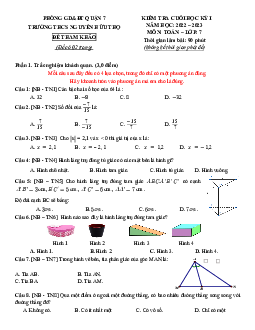 Đề tham khảo học kỳ 1 Toán 7 năm 2022 – 2023 trường THCS Nguyễn Hữu Thọ – TP HCM