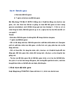 Giải Khoa học tự nhiên 9 Kết nối tri thức Bài 41: Đột biến gene