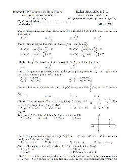 Đề thi học kì 2 Toán 12 năm 2019 – 2020 trường chuyên Lê Hồng Phong – TP HCM