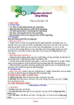 Giáo án GDCD 7 chân trời sáng tạo bài 7: Ứng phó với tâm lí căng thẳng