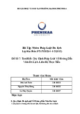 Tìm Hiểu Quy Định Pháp Luật Về Hướng Dẫn Viên Du Lịch. Liên Hệ Thực Tiễn | Bài tập nhóm môn Pháp luật du lịch