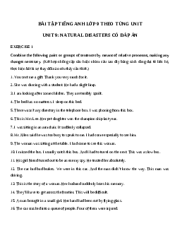 Bài tập tiếng Anh lớp 9 Unit 9 Natural disasters (có đáp án)