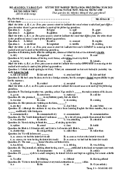 Đề thi chính thức và đáp án mã đề thi 410 môn Tiếng Anh THPT Quốc gia, Kỳ thi tốt nghiệp THPT 2023