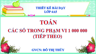Bài giảng điện tử môn Toán 4 | 2. T1. BÀI 5. CÁC SỐ TRONG PHẠM VI 1 000 000 (TIẾP THEO) | Cánh diều