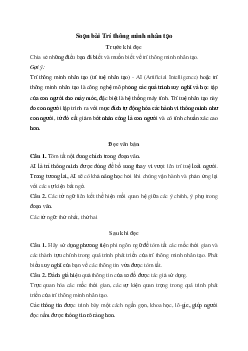 Soạn bài Trí thông minh nhân tạo Kết nối tri thức