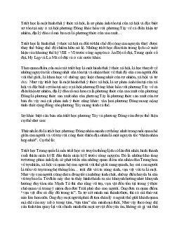 Sự khác biệt căn bản của triết học phương Tây và phương Đông?