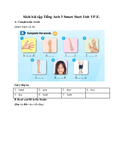 Giải SBT Smart Start 3 Unit 5 Sports & Hobbies P.E.