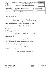 Đề thi giữa HKII học phần Vi tích phân 2B năm 2024 - 2025 | Trường Đại học Khoa học tự nhiên, Đại học Quốc gia Thành phố Hồ Chí Minh