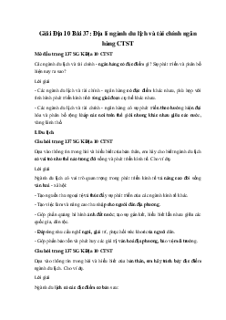 Giải Địa 10 Bài 37: Địa lí ngành du lịch và tài chính ngân hàng CTST