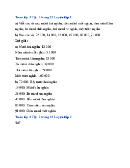 Giải SGK Toán lớp 3 trang 12, 13, 14 Các số trong phạm vi 100000 | Cánh diều