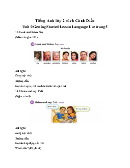 Unit 0 Getting Started Lesson Language Use trang 5 Giải SGK | Tiếng anh 2 Explore our World