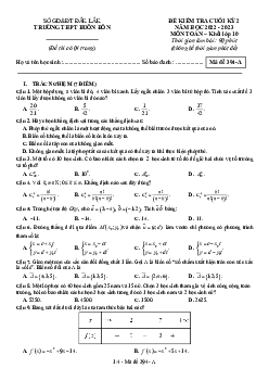 Đề cuối kỳ 2 Toán 10 năm 2022 – 2023 trường THPT Buôn Đôn – Đắk Lắk