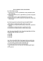 Trắc nghiệm Tư tưởng Hồ Chí Minh - có đáp án | Trường đại học Hồng Bàng