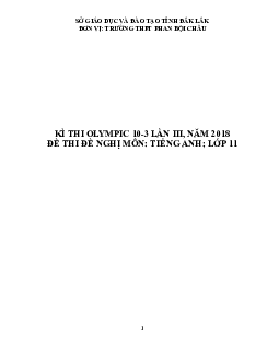 Đề thi (đề xuất) Olympic 10 tháng 3 lần thứ 3 môn Tiếng Anh năm 2019 môn Tiếng Anh 11 THPT Phan Bội Châu