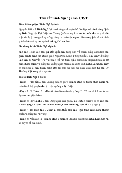 Tóm tắt Bình Ngô đại cáo Ngữ Văn 10 sách Chân Trời Sáng Tạo