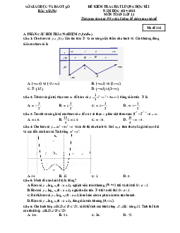 Đề thi HK1 Toán 12 năm học 2017 – 2018 sở GD và ĐT Bắc Giang