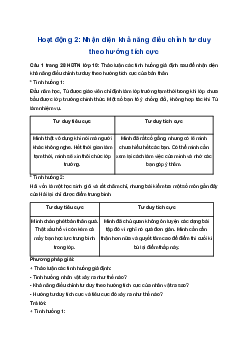 Giải Hoạt động trải nghiệm 10 Cánh diều: Hoạt động 2 chủ đề 3