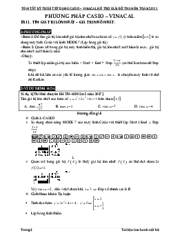 Kỹ thuật sử dụng Casio – Vinacal hỗ trợ giải nhanh đề thi môn Toán 12