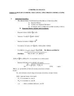 Corporate Finance Chap 11