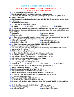 Trắc nghiệm Sử 12 bài 19 có đáp án:Bước phát triển mới của cuộc kháng chiến toàn quốc chống thực dân pháp (1951-1953)
