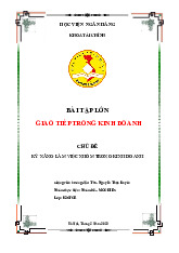 Bài tập lớn: Kỹ năng làm việc nhóm trong kinh doanh | Học viện Ngân hàng
