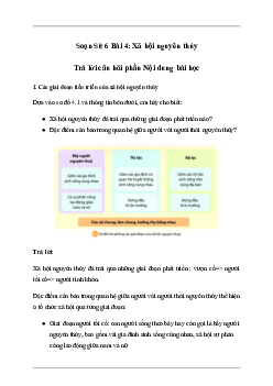 Giải Lịch sử lớp 6 Bài 4: Xã hội nguyên thủy - Chân Trời Sáng Tạo